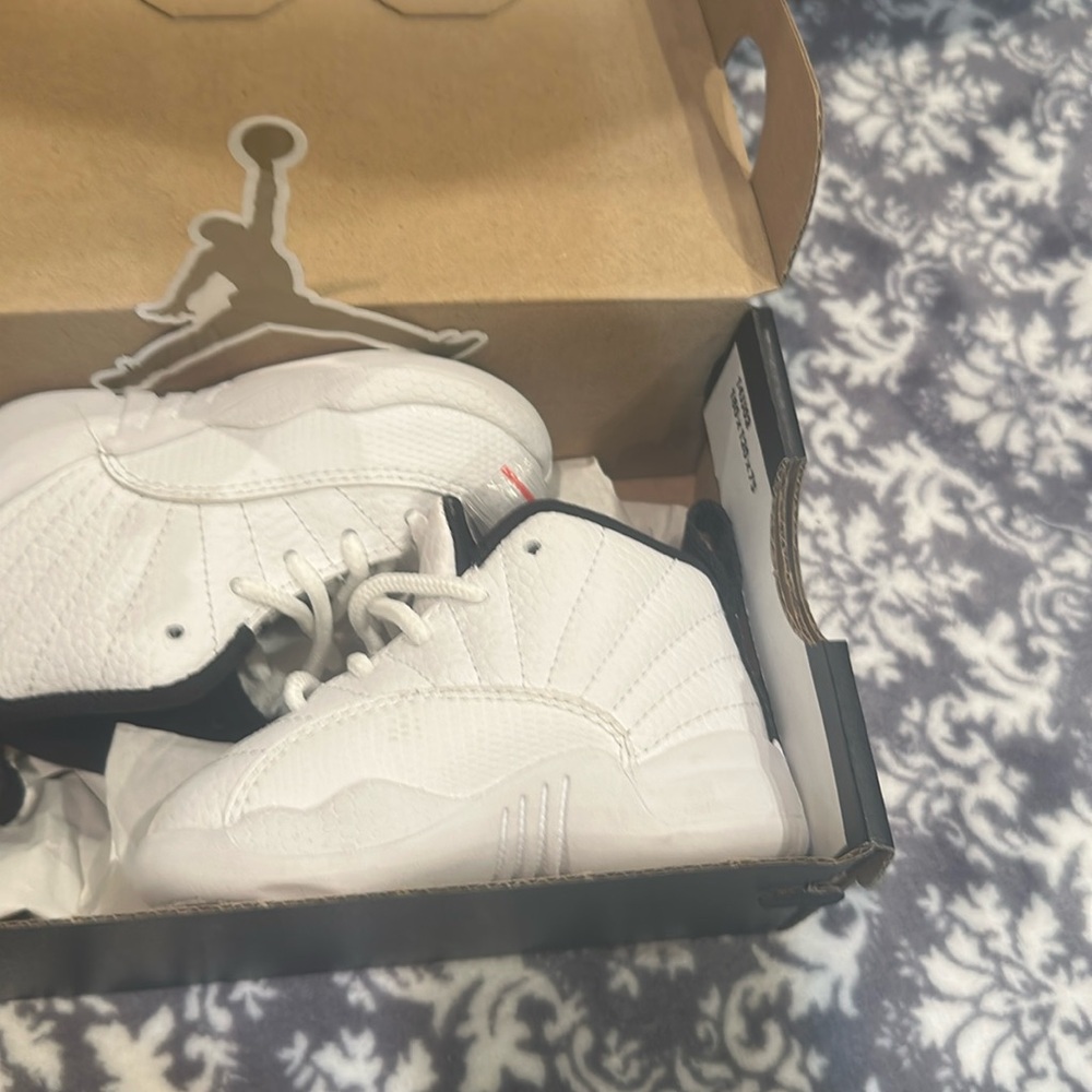 Jordan Kids White and Black Sneakers